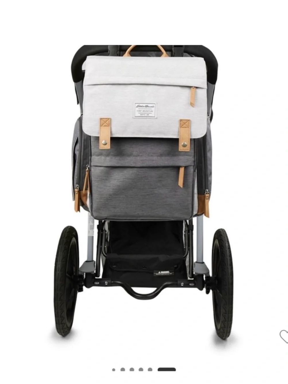 Eddie Bauer Cascade Gray Two-Tone Canvas Backpack with Brown Trim